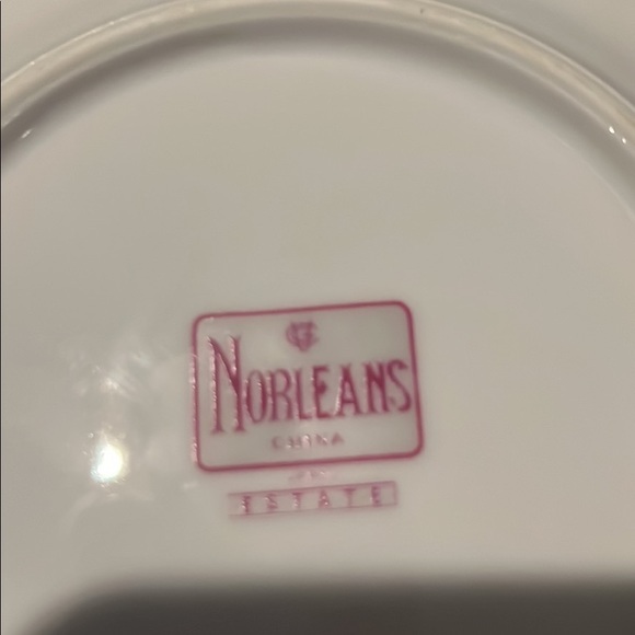 Vintage Norleans China Estate plates Large/small, Teecup saucers.